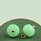 Resin Pendants, Rondelle, Imitation Jade, Light Green, 13.5x10mm