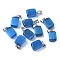 Cat Eye Pendants, with 201 Stainless Steel Findings, Rectangle, Stainless Steel Color, Steel Blue, 20x12x9mm, Hole: 7x4mm