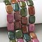 Natural Malaysia Jade Beads Strands, Dyed, Rectangle, Mixed Color, 18x13x5mm, Hole: 1mm, about 10~11pcs/strand, 7.28''~7.87''(18.5~20cm)