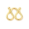 304 Stainless Steel S-Hook Clasps, M Clasps, Real 18K Gold Plated, 7.5x8.5x1.5mm