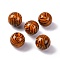 Opaque Acrylic Beads, Round, with Zebra-stripe, Chocolate, 15.5mm, Hole: 2.5mm