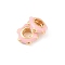 Brass Beads, Star, with Enamel, Real 18K Gold Plated, Pearl Pink, 6x6.5x2mm, Hole: 3mm
