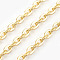 Iron Cable Chains, Unwelded, Flat Oval, Cadmium Free & Lead Free, Golden, 5x3.3x0.9mm