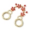 Zinc Alloy Spring Gate Rings Bag Extension Chains, 304 Stainless Steel Open Jump Rings, with Enamel, Flower, FireBrick, 162mm