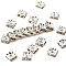 Brass Rhinestone Spacer Beads, Grade A, Square, Nickel Free, Silver Color Plated, Crystal, 6x6x3mm, Hole: 1mm