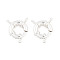 Rack Plating Brass Spring Ring Clasps, Cadmium Free & Lead Free, Long-Lasting Plated, Ring, Silver, 29x17.5x6mm, Hole: 3mm