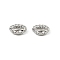 Brass Bead Frame, Twist Ring, Real Platinum Plated, 5.5x5.5x2mm, Hole: 0.8mm
