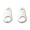 Brass Chain Extender Connectors, Lead Free & Cadmium Free, Teardrop, Platinum, 8x4x0.3mm, Hole: 1mm and 2.2mm
