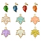 10Pcs 10 Styles Zinc Alloy Pendants, with Enamel, Leaf, Light Gold, Mixed Color, 20~24x10~19x2mm, Hole: 1.6mm, 1pc/style