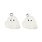 Resin Pendants, with Iron Finding, Octopus Charms, WhiteSmoke, 18x18x14mm, Hole: 1.8mm