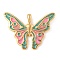 304 Stainless Steel Pendants, with Enamel, Butterfly Charm, Real 18K Gold Plated, Turquoise, 26x35x5mm, Hole: 4x3mm