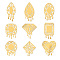OLYCRAFT 9pcs 1.6x1.6 Inch Gems Pattern Metal Stickers Diamonds Self Adhesive Gold Stickers Heart Shape Gems Metal Gold Stickers for Scrapbooks DIY Resin Crafts Phone Water Bottle Decor