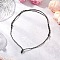 Adjustable Polyester & Spandex Cord Necklace Making, with 304 Stainless Steel Jump Rings, Stainless Steel Color, Black, 14.96~30.31 inch(38~77cm)