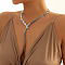 Brass Y Tassel Necklaces, Long Jewelry for Women, Platinum, 13.78 inch(35cm)