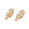 Brass Micro Pave Clear Cubic Zirconia Tube Bails, Golden, 10x6x2mm, Hole: 1.2mm