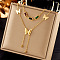 304 Stainless Steel Cubic Zirconia Pendant Necklaces, with Shell, Golden, Butterfly, 16.93 inch(43cm) + 65mm extender