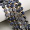 Natural Blue Spot Jasper Beads Strands, Hexagon, with Seed Beads, 9x10x5mm, Hole: 0.8mm, about 15pcs/strand, 7.09''(18cm)