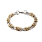 201 Stainless Steel Byzantine Chain Bracelets, with 304 Stainless Steel Clasps, Golden & Stainless Steel Color, 8-1/4 inch(21cm)