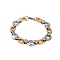 201 Stainless Steel Oval & Rectangle Link Chain Bracelets, with 304 Stainless Steel Clasps, Golden & Stainless Steel Color, 8-1/2 inch(21.5cm)