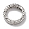 Rack Plating Brass with Cubic Zirconia Bead Frame, Cadmium Free & Lead Free, Long-Lasting Plated, Round Ring, Platinum, 15x4mm, Hole: 1mm