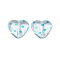 Transparent Printed Acrylic Beads, Heart, Deep Sky Blue, 16.5x18x7mm, Hole: 1.5mm