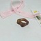 1Pc Rectangle Acrylic Cuff Rings, Saddle Brown, Inner Diameter: 17mm