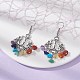 Natural Mixed Gemstone Chips Chandelier Earrings EJEW-JE05418-02-3