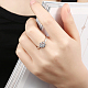 Модный плоский круглый 925 стерлингового серебра кубического циркония палец кольца RJEW-BB16658-6-7