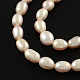 Hebras de perlas de agua dulce cultivadas naturales de arroz de grado ab PEAR-R012-35-1