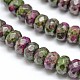 Faceted Natural Ruby in Zoisite Rondelle Beads Strands G-K090-04-3