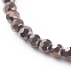 Electroplate Faceted Round Glass Beaded Bracelets BJEW-JB06125-01-3