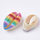 Printed Natural Cowrie Shell Beads X-SHEL-S274-27F-1