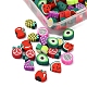 100 juego de cuentas de arcilla polimérica hechas a mano con 10 estilos. CLAY-YW0001-55-3