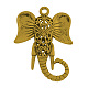 Pendentifs en alliage de style tibétain de la tête d'éléphant TIBEP-24067-AG-NR-1