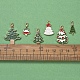 クリスマステーマ  合金エナメルチャーム  クリスマスツリー  ライトゴールド  ミックスカラー  12個/セット ENAM-X0017-05LG-4