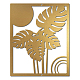 Creatcabin Art mural en forme de feuille de métal - Décoration murale en forme de palmier - Décoration murale dorée en fer à suspendre - Sculpture pour balcon AJEW-WH0286-047-1