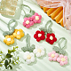 5Pcs 5 Colors Crochet Puff Flower Pendant Decorations with Adjustable Leaf DIY-FG0004-12-5
