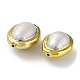 Perline in ottone placcato a cremagliera con perla keshi naturale barocca KK-K348-23G-2