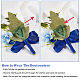 Craspire 1pc 絹布リストコサージュ  シルク布の花のブートニエールブローチ1個付き。  結婚式のための  パーティー  マリンブルー  127x22~90x47mm AJEW-CP0001-73-4