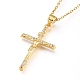 Easter Theme Brass Micro Pave Clear Cubic Zirconia Pendant Necklaces NJEW-L146-20G-1