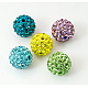 Polymer Clay Rhinestone Beads RB-H284-6MM-Half-M-1