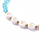 Bracelet extensible word love en acrylique avec perles de verre pour femme BJEW-JB08105-5