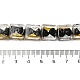 手作りの金砂と銀砂のランプワーク ビーズ  正方形  ブラック  12.5~13x12x6~6.5mm  穴：1~1.2mm FOIL-C001-01A-09-4