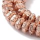 Brins de perles de pierre de lave naturelle galvanisées G-H303-A03-RG-3