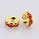 Brass Rhinestone Spacer Beads RB-A014-L6mm-20G-2