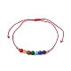 2Pcs 2 Color Natural & Synthetic Mixed Gemstone Round Braided Bead Anklets Set AJEW-AN00551-3