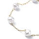 Bracelets de cheville en chaîne de perles imitation perle en plastique abs AJEW-AN00540-3