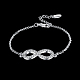 Tin Alloy Rhinestone Infinity Link Bracelets BJEW-BB16337-2