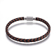 Leather Braided Cord Bracelets BJEW-E352-20P-1