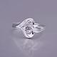 Laiton exquis anneaux coeur de zircone cubique doigt pour les femmes RJEW-BB13091-8-6